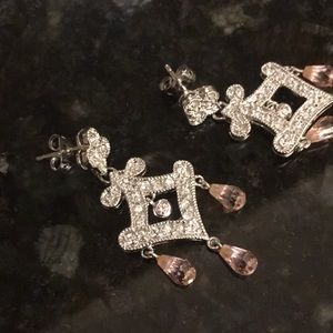 NEVER WORN! Sparkle/PINK Droplet Costume Earrings